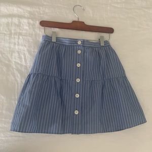 Madewell blue and white stripe skirt